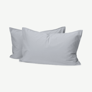 An Image of Alexia 100% Cotton Pair of Pillowcases, Light Grey
