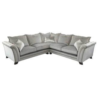 An Image of Dorsey Standard Back 3 Corner 3 Sofa, Pluto Silver