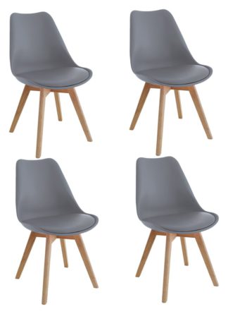 An Image of Habitat 4 Jerry Dining Chairs - Grey