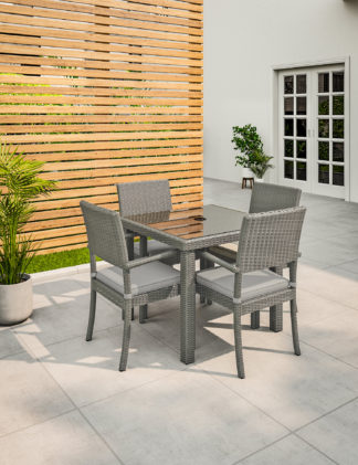 An Image of M&S Marlow Square 4 Seater Garden Table & Chairs