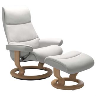 An Image of Stressless View Classic Chair & Stool, Choice of Leather