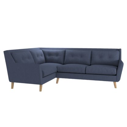 An Image of Halston Fabric Corner Sofa Black