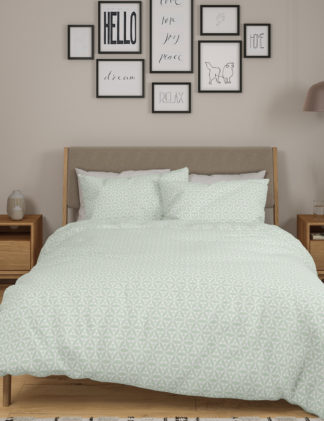 An Image of M&S Cotton Blend Geometric Bedding Set