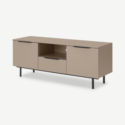 An Image of Damien Wide Media Unit, Cappuccino & Black