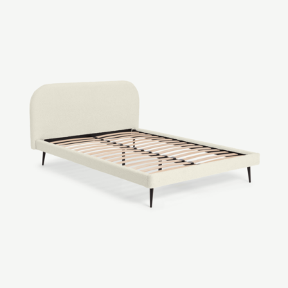 An Image of Eulia Double Bed, Faux Sheepskin