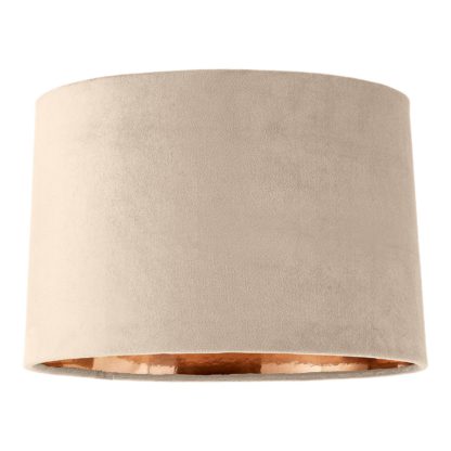 An Image of House Beautiful Samet Velvet Drum Shade - Grey - 45cm