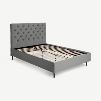 An Image of Skye Super King Size Bed, Light Grey Velvet