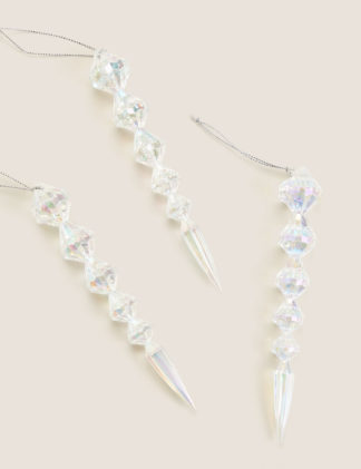 An Image of M&S 3 Pack Hanging Icicle Decorations