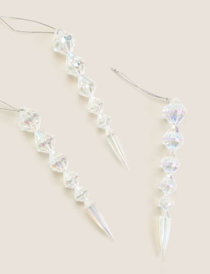 An Image of M&S 3 Pack Hanging Icicle Decorations