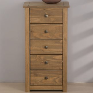 An Image of Santiago Pine 5 Drawer Chest