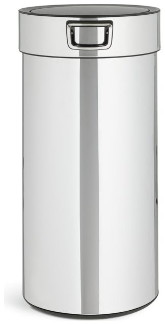 An Image of Habitat 30 Litre Round Touch op Bin - Silver