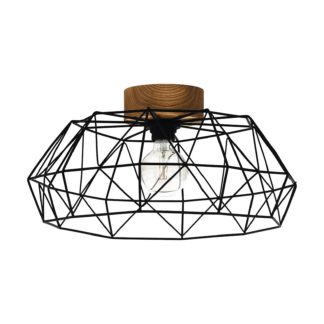 An Image of EGLO Padstow Wood Steel Ceiling Light