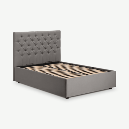 An Image of Skye King Size Bed with Ottoman Storage, Owl Grey Weave