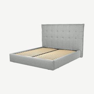 An Image of Lamas Super King Size Ottoman Storage Bed, Wolf Grey Wool