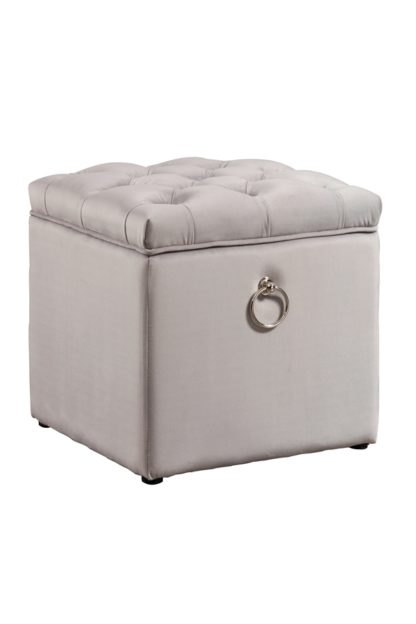 An Image of Antoinette Storage Ottoman - Dove Grey