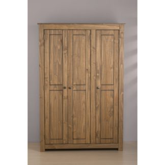 An Image of Santiago Pine 3 Door Wardrobe