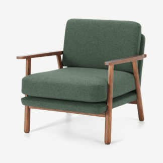 An Image of Lars Accent Armchair, Darby Green and Walnut Stain