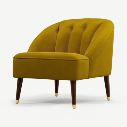 An Image of Margot Accent Armchair, Antique Gold Cotton Velvet