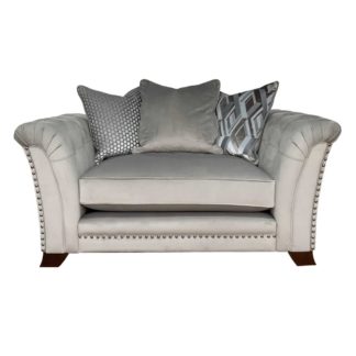 An Image of Dorsey Pillow Back Snuggle Chair, Pluto Silver