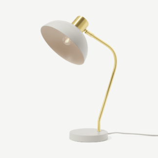 An Image of Cheston Table Lamp, Grey & Brushed Brass