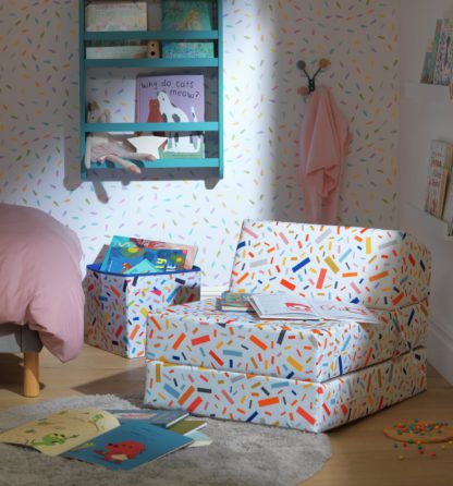 46f69e1c7e91ebd1fe894f953b69aa3b5adeb12e1ce87f24fefc8addf7b06a21.jpg An Image of Habitat Zowie Confetti Fabric Chair Bed