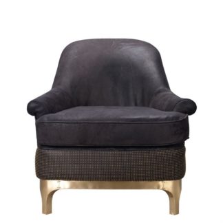 An Image of Timothy Oulton Leather Bastille Chair, Safari Black