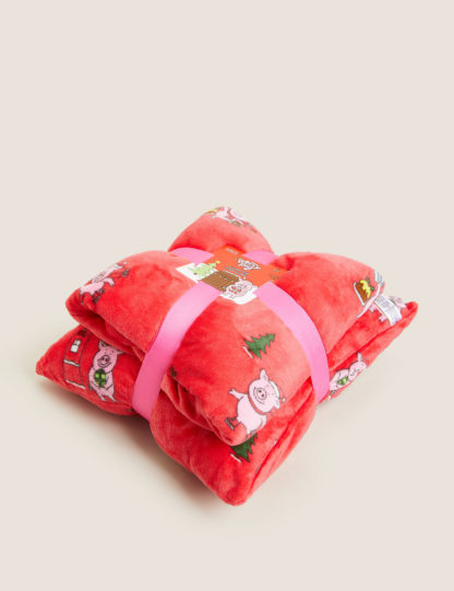 An Image of M&S Percy Pig™ Cushion and Throw Bundle