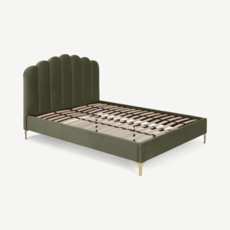 An Image of Delia Double Bed, Sycamore Green Velvet