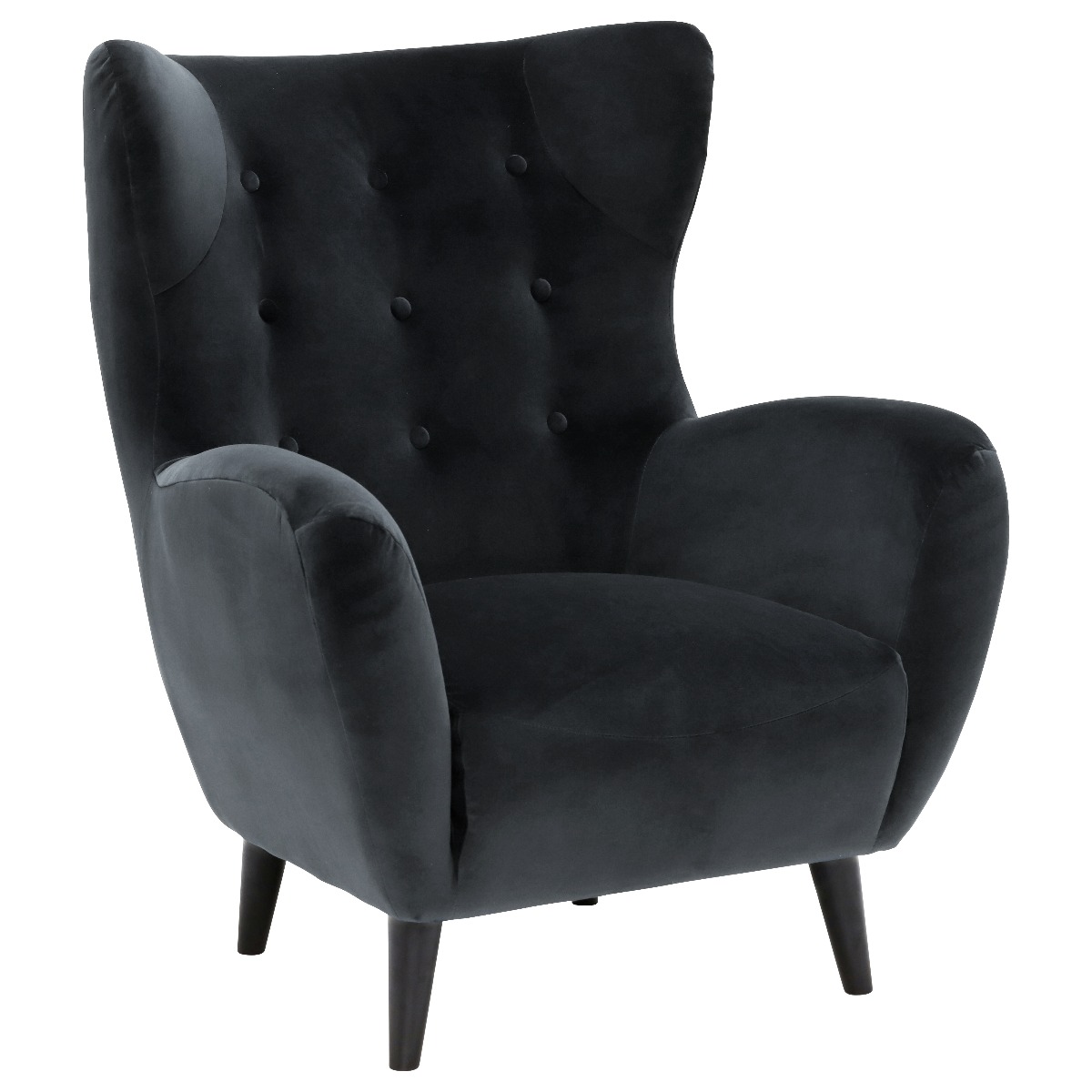 Delon Velvet Chair Charcoal