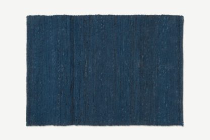 An Image of Seki Textured Wool Rug, Large 160 x 230cm, Sapphire Blue & Navy