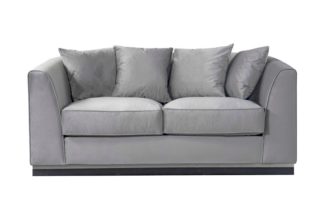 An Image of Pino Two Seat Sofa - Dove Grey - Silver Base
