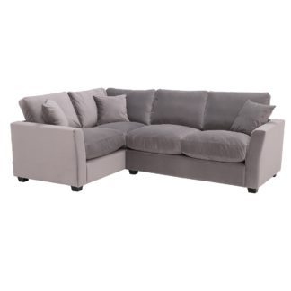 An Image of Taylor Small Left Hand Facing Corner Sofa, Sunningdale Nickel Grey