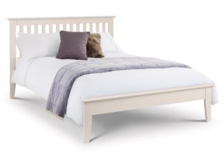 An Image of Salerno Ivory Wooden Bed Frame - 4ft6 Double