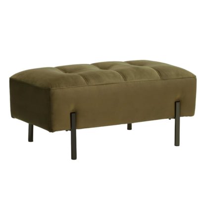 An Image of Tristan Footstool, Lush Velvet Green