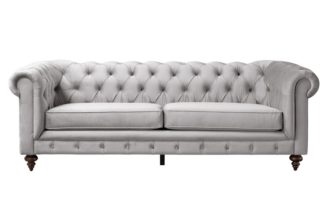 An Image of Monty Three Seat Sofa - Dove Grey