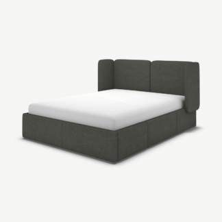 An Image of Ricola King Size Bed with Storage Drawers, Granite Grey Boucle