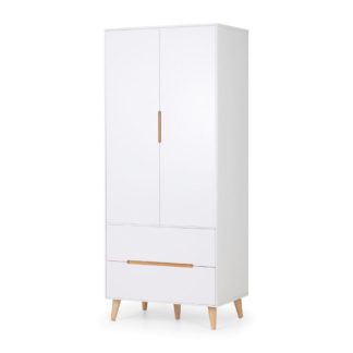An Image of Alicia White and Oak 2 Door Wooden Combination Wardrobe
