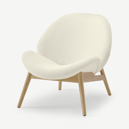 An Image of Laluni Accent Armchair, Whitewash Boucle