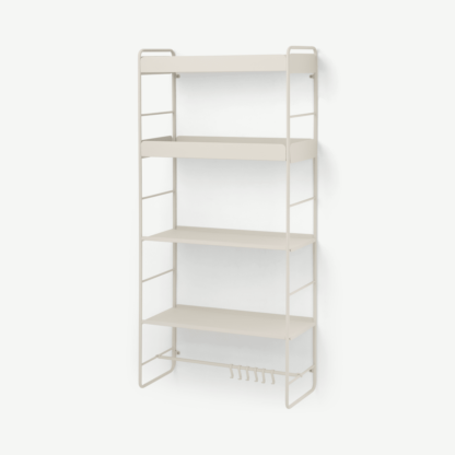 An Image of Isolde 4 Tier Interchangeable Wall Mounted Storage Unit, Putty