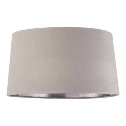 An Image of House Beautiful Samet Velvet Drum Shade - Grey - 45cm