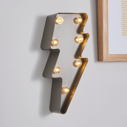 An Image of Lighting Bolt Wall Light Grey