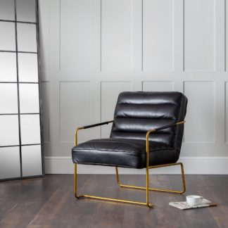 An Image of Giorgio Faux Leather Chair Black