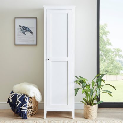 An Image of Lynton White Single Wardrobe White