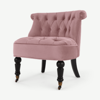An Image of Bouji Accent Armchair, Shell Pink Velvet