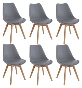 An Image of Habitat 6 Jerry Dining Chairs - Grey