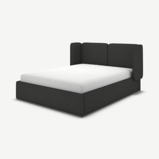 An Image of Ricola Double Ottoman Storage Bed, Etna Grey Wool