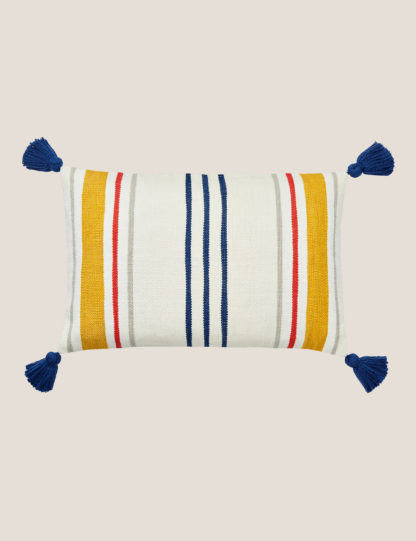 An Image of M&S Joules Pure Cotton Heron Stripe Bolster Cushion