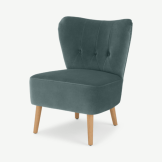 An Image of Charley Accent Armchair, Marine Green Velvet