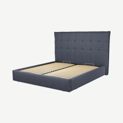 5325b29411ce9224f28be0b6243966c30638a3a11aebaecc3e45b06fd192a232.png An Image of Lamas Super King Size Ottoman Storage Bed, Navy Wool