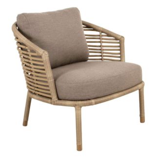 An Image of Cane-line Sense Outdoor Lounge Chair, Natural Weave, Taupe